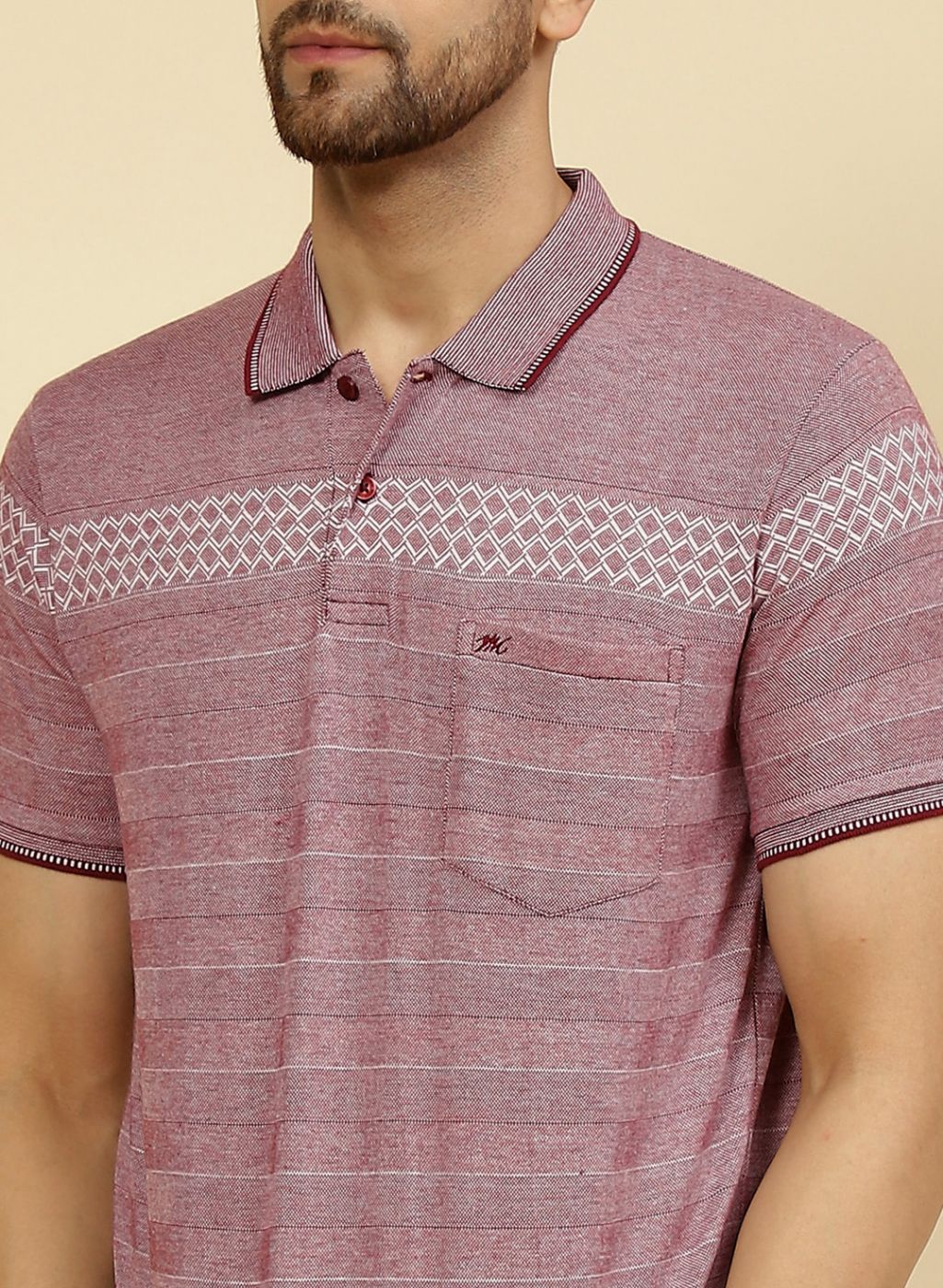 Men Maroon Printed T-Shirt