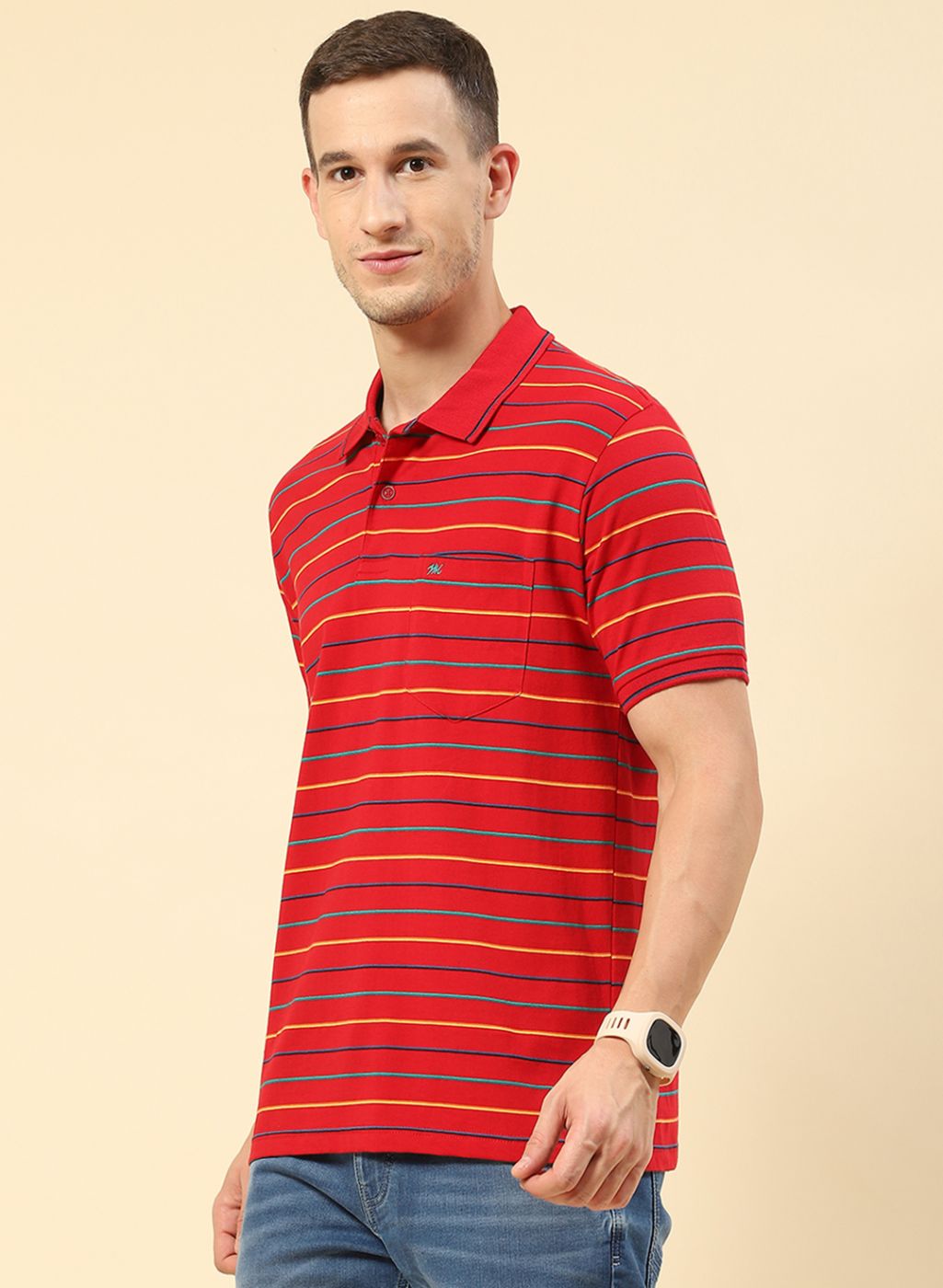 Men Red Stripe T-Shirt