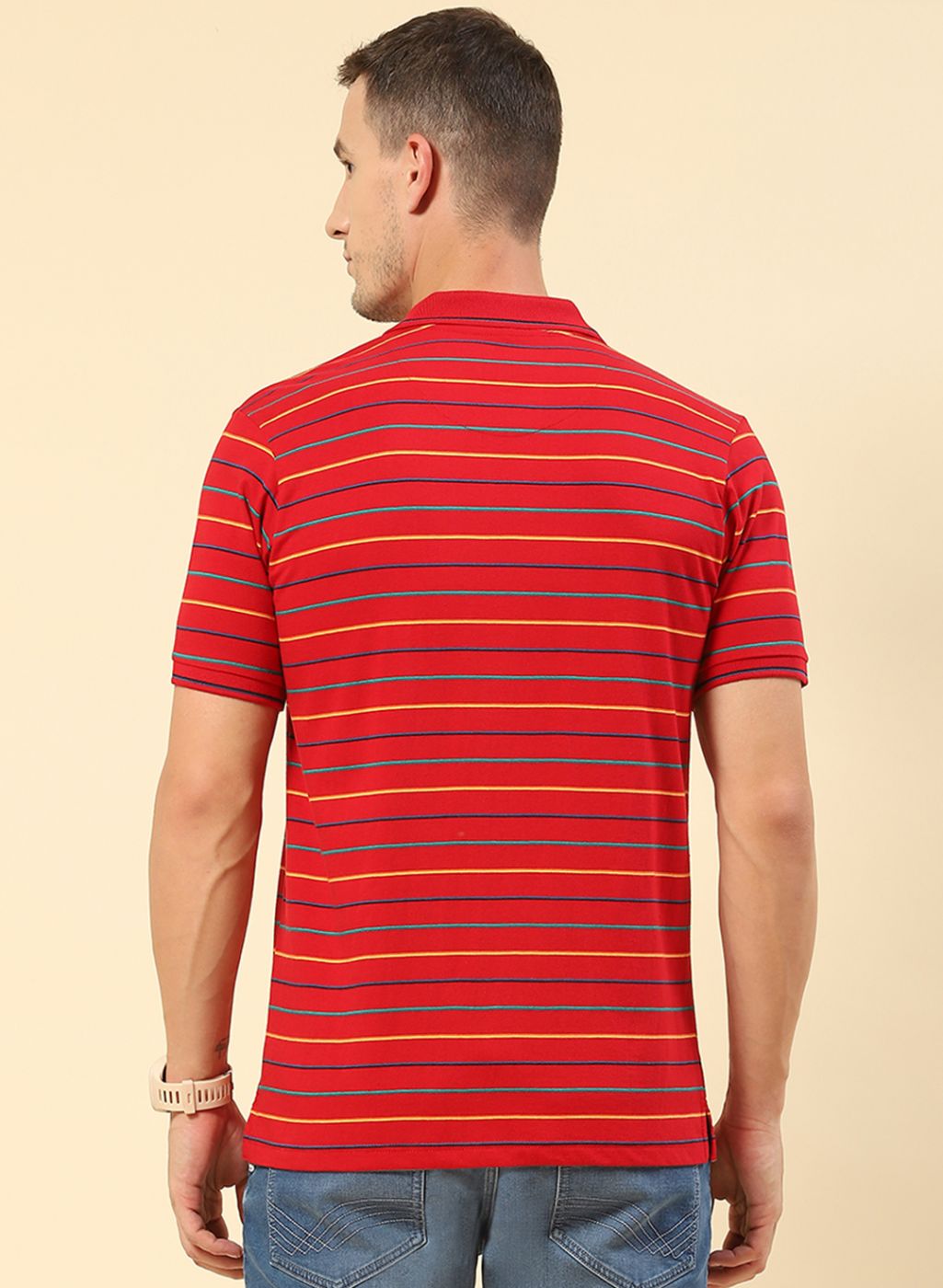 Men Red Stripe T-Shirt