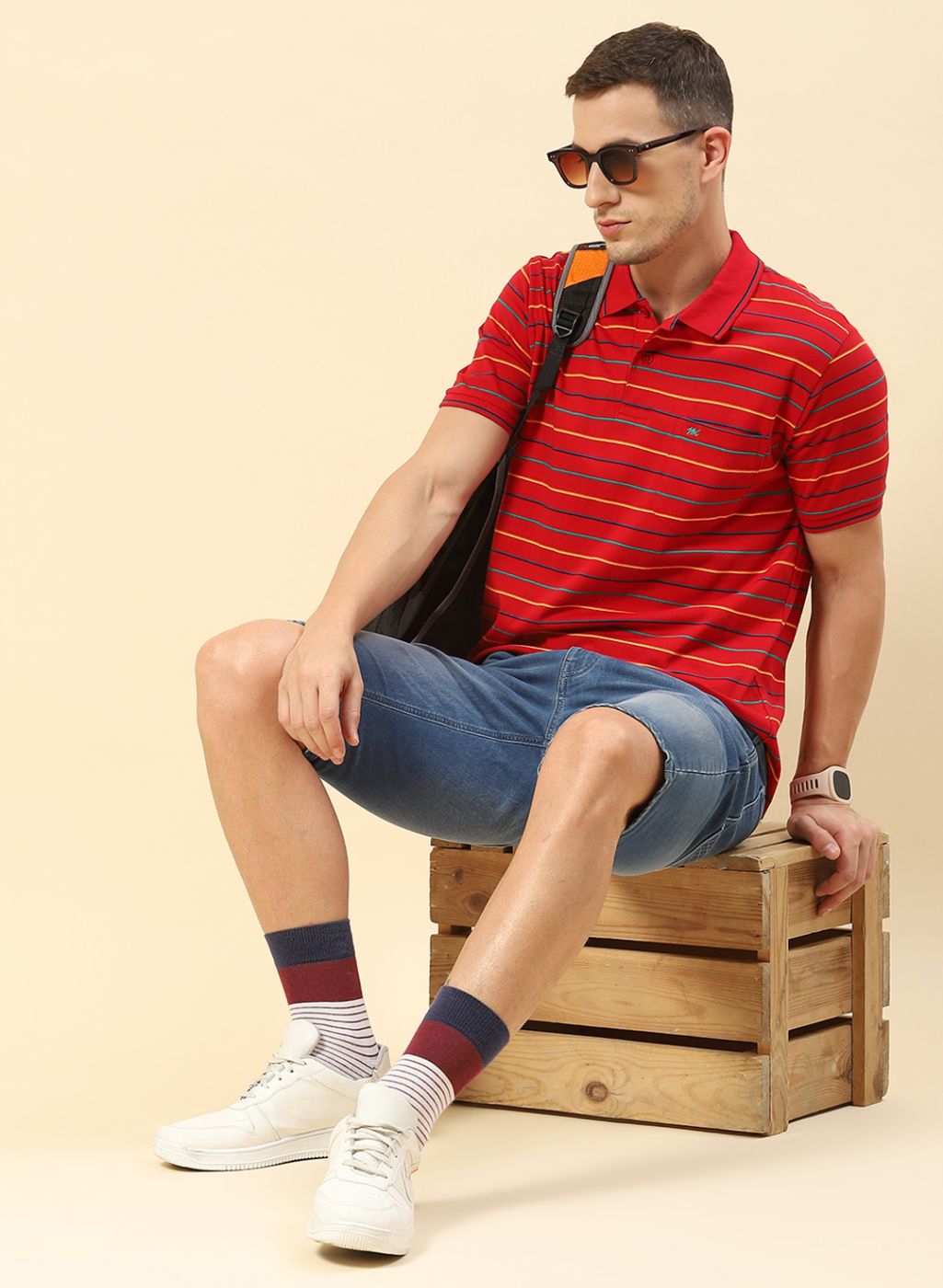 Men Red Stripe T-Shirt