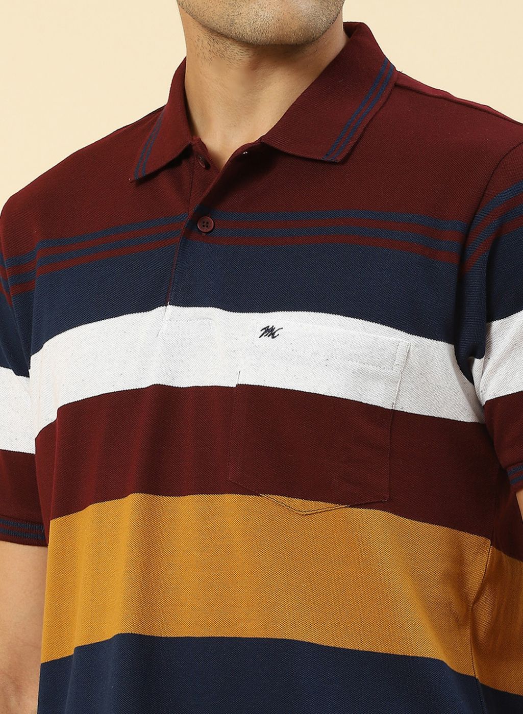 Men Maroon Stripe T-Shirt