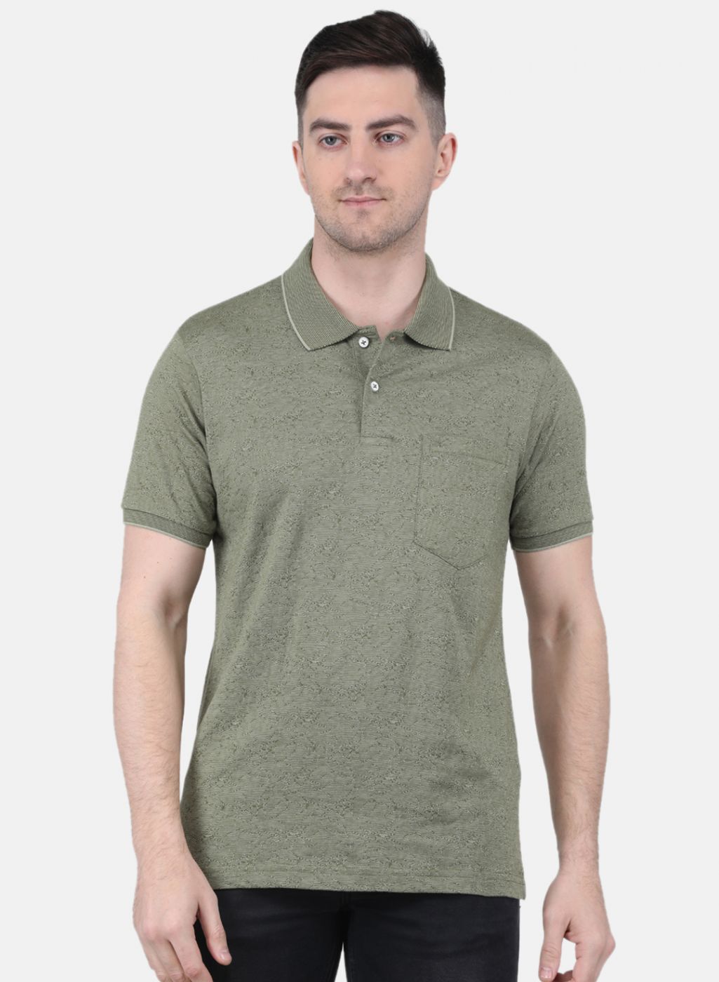 Men Olive Printed T-Shirt