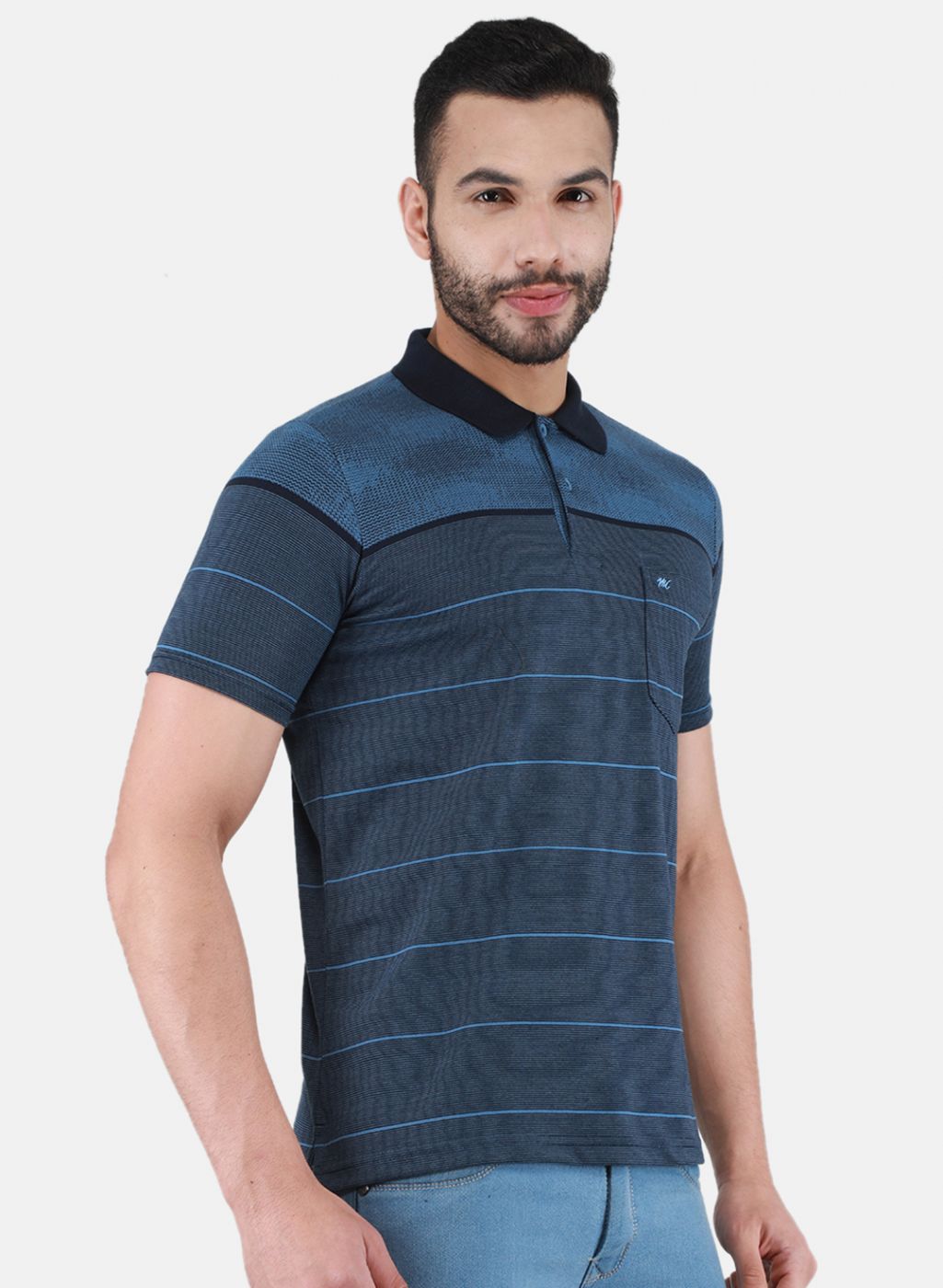 Men Blue Printed T-Shirt