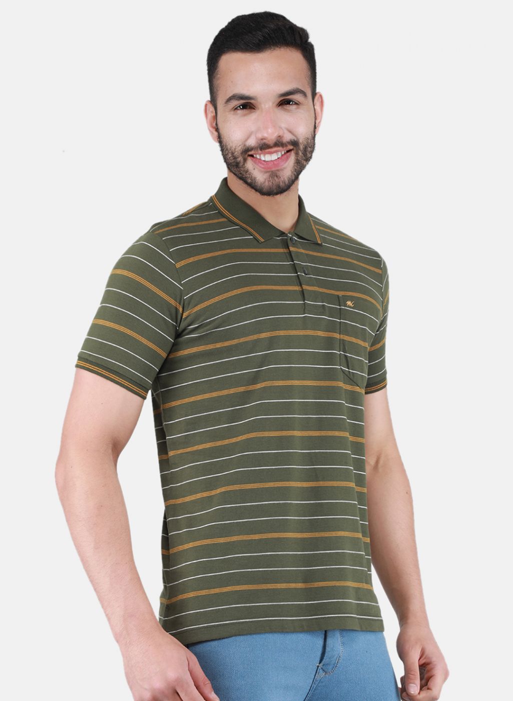 Men Olive Printed T-Shirt