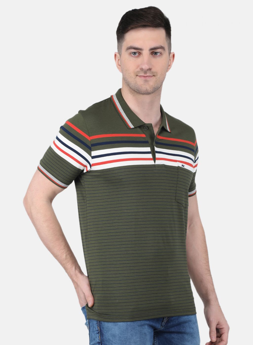 Men Olive Printed T-Shirt