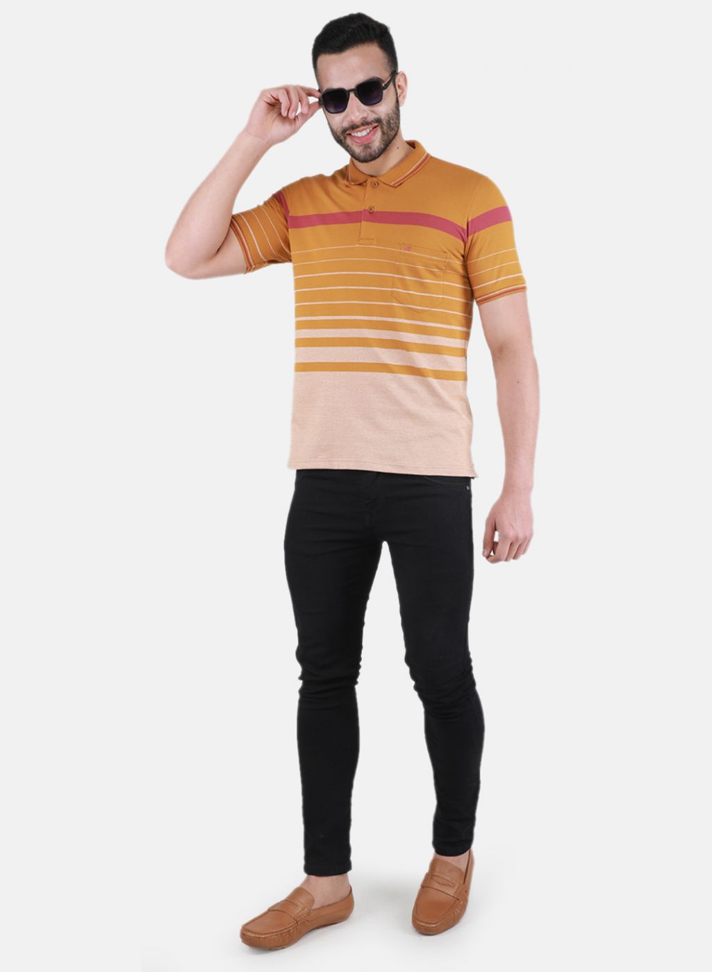 Men Mustard Printed T-Shirt