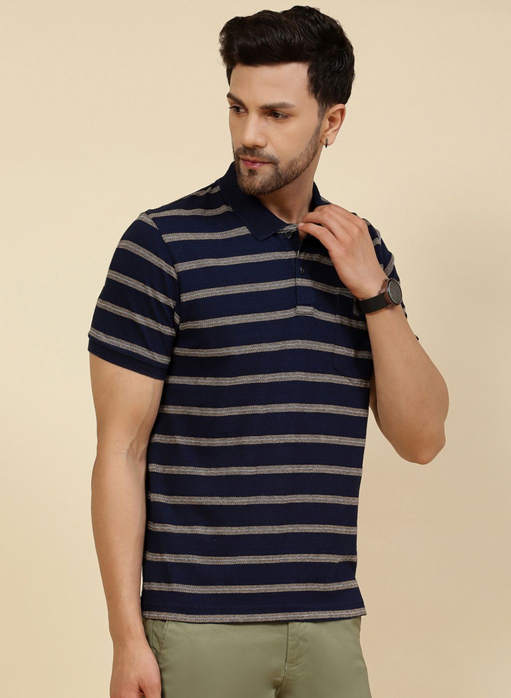 Men Blue Printed T-Shirt