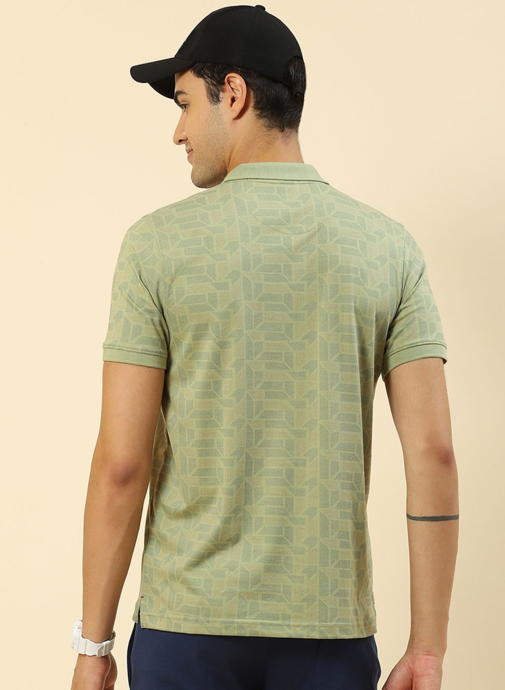 Men Green Printed T-Shirt