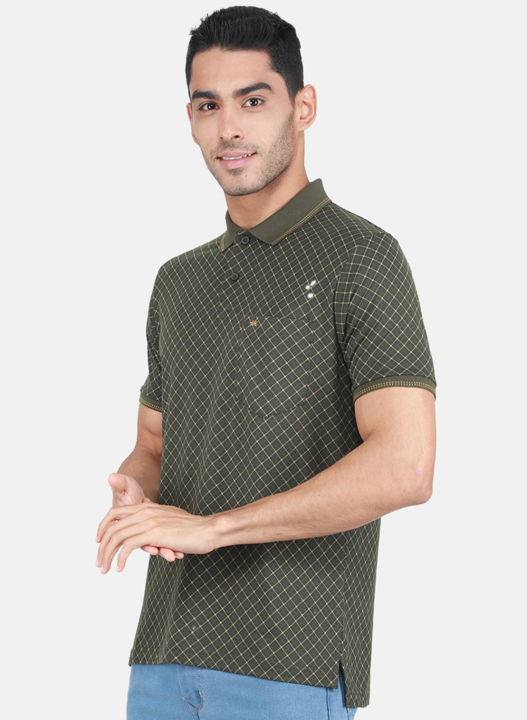 Men Olive Printed T-Shirt