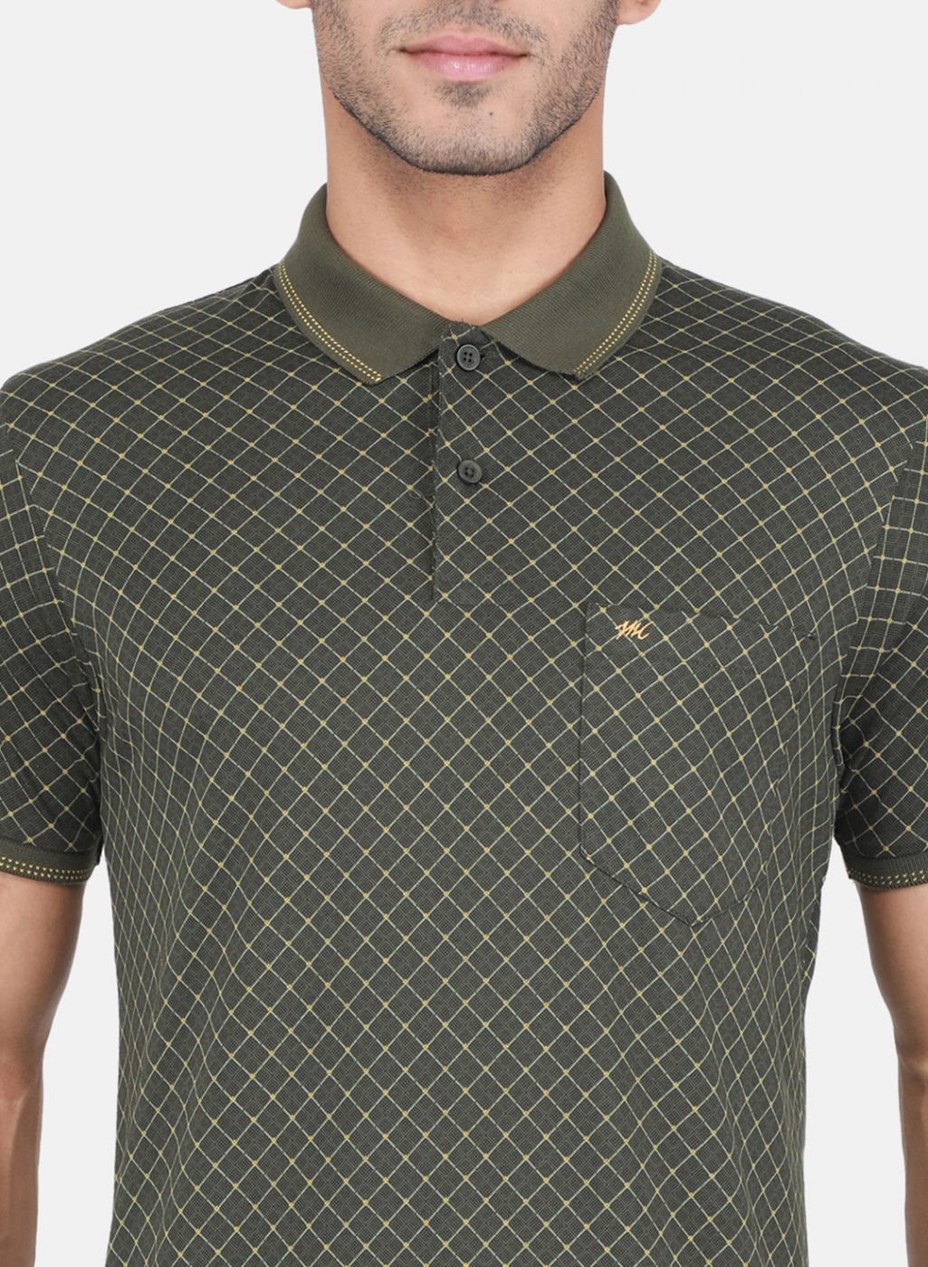 Men Olive Printed T-Shirt