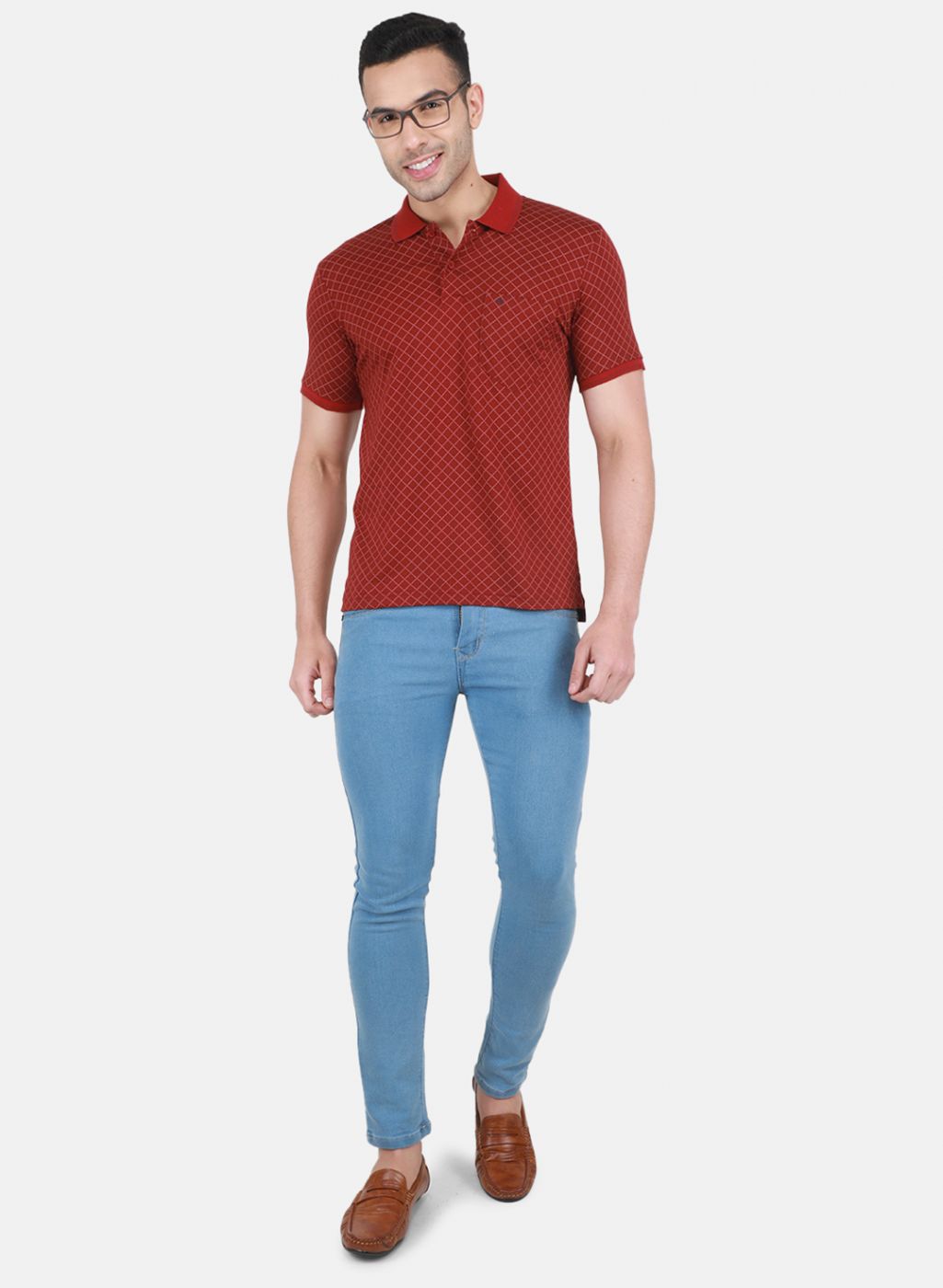 Men Maroon Printed T-Shirt