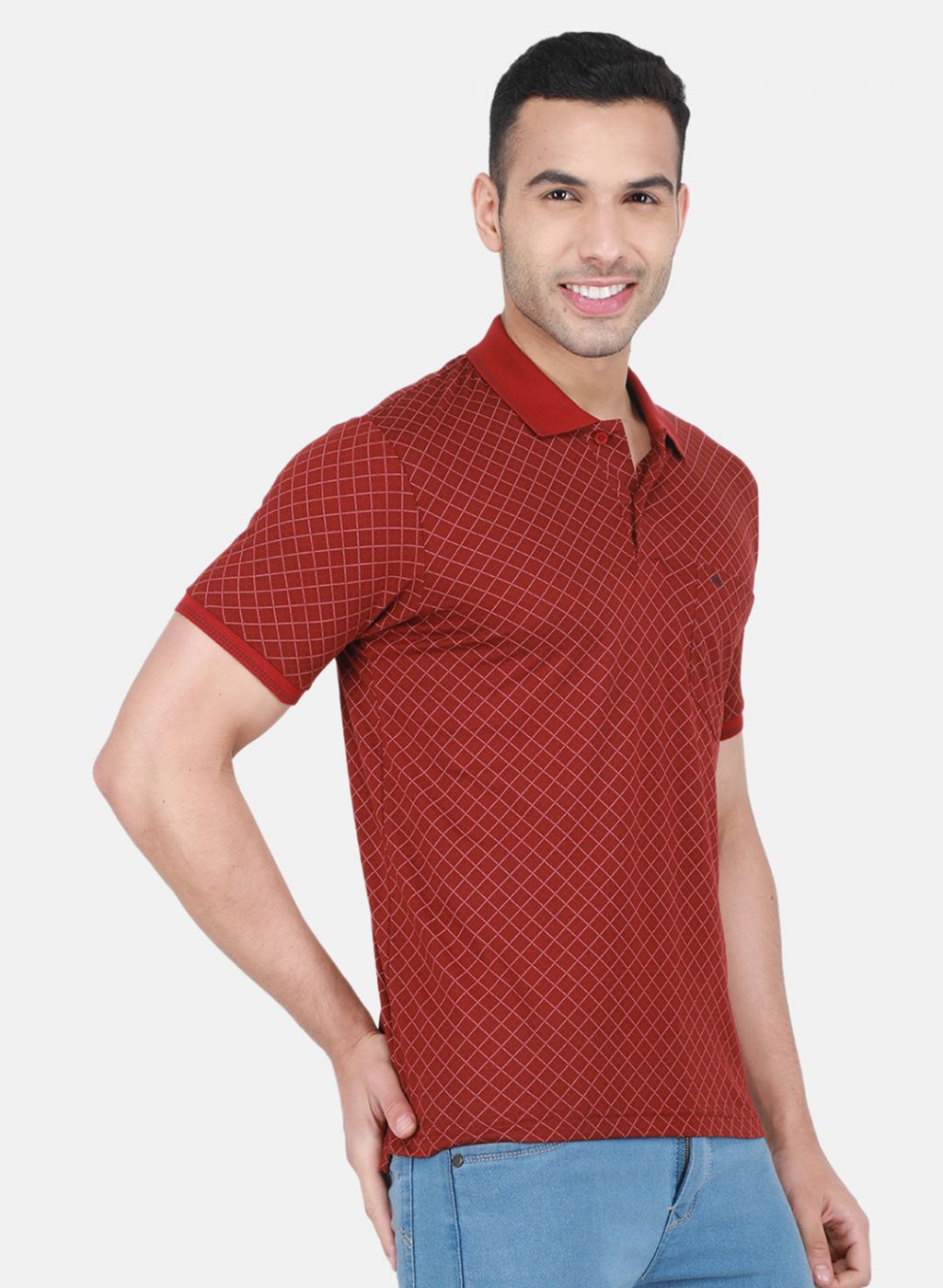 Men Maroon Printed T-Shirt