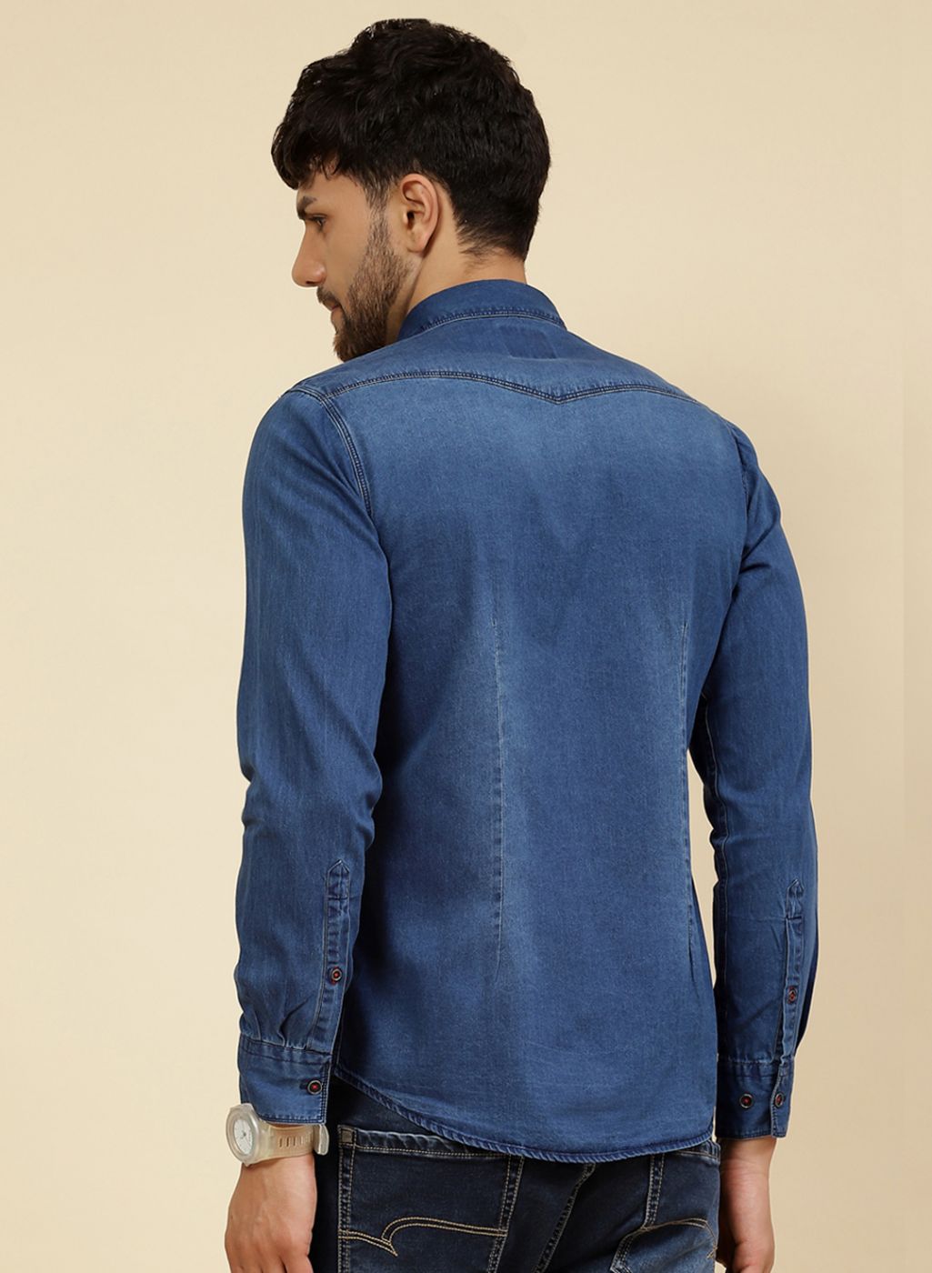 Men Blue Solid Shirt