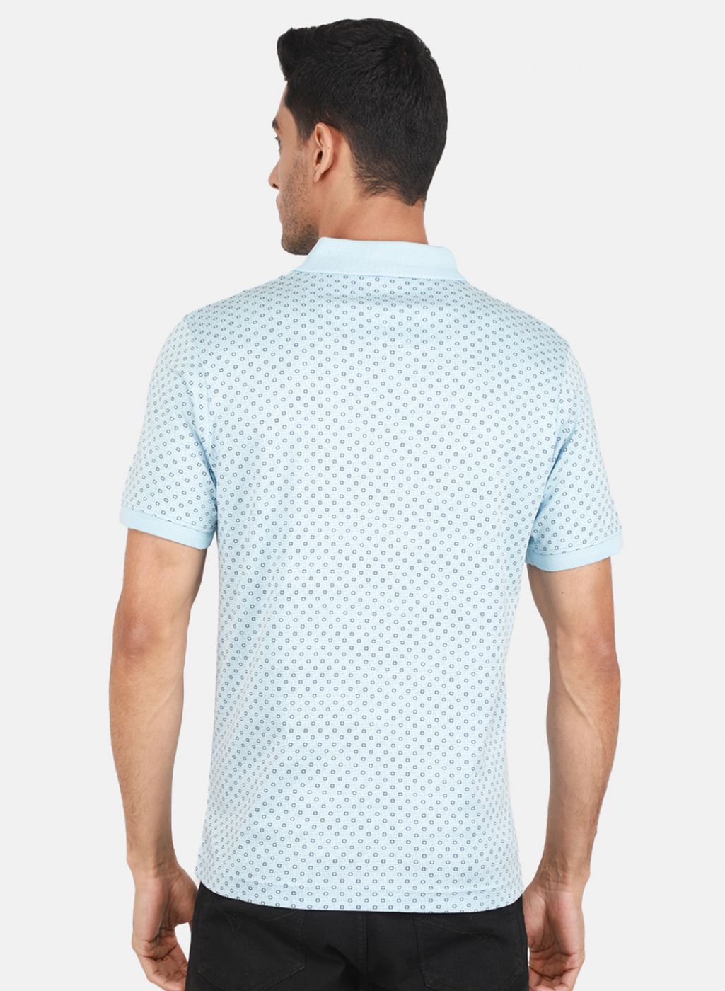 Men Sky Blue Printed T-Shirt