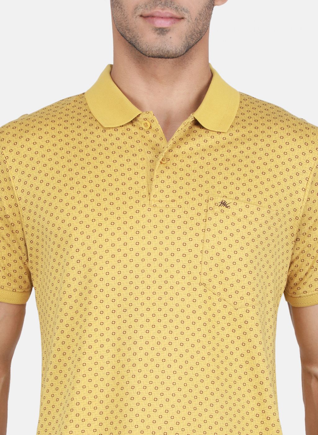 Men Mustard Printed T-Shirt