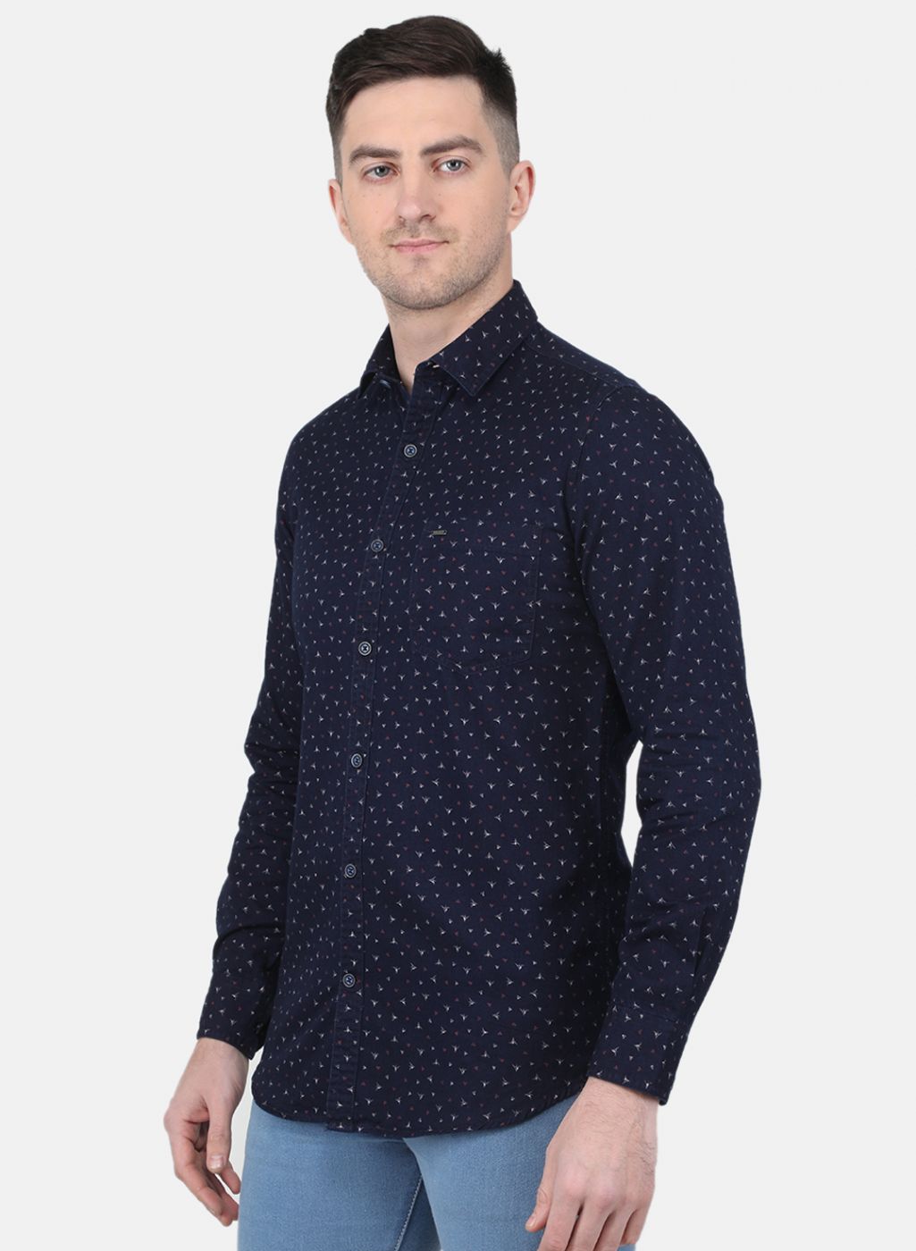 Men Blue Printed Shirt