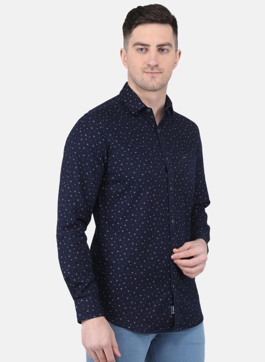 Men Blue Printed Shirt