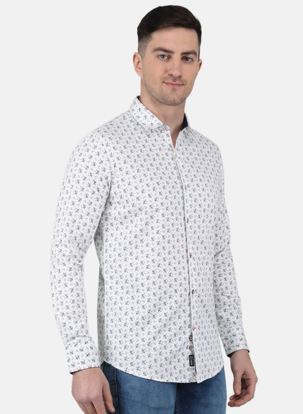 Men White Printed Shirt