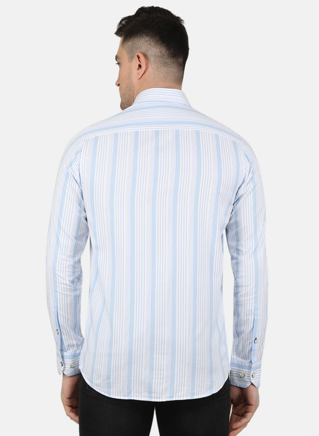 Men Sky Blue Printed Shirt