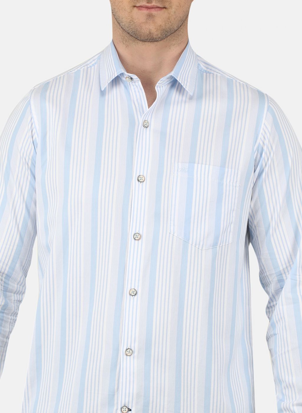 Men Sky Blue Printed Shirt