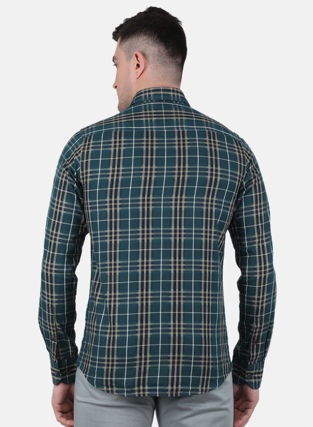 Men Green Check Shirt