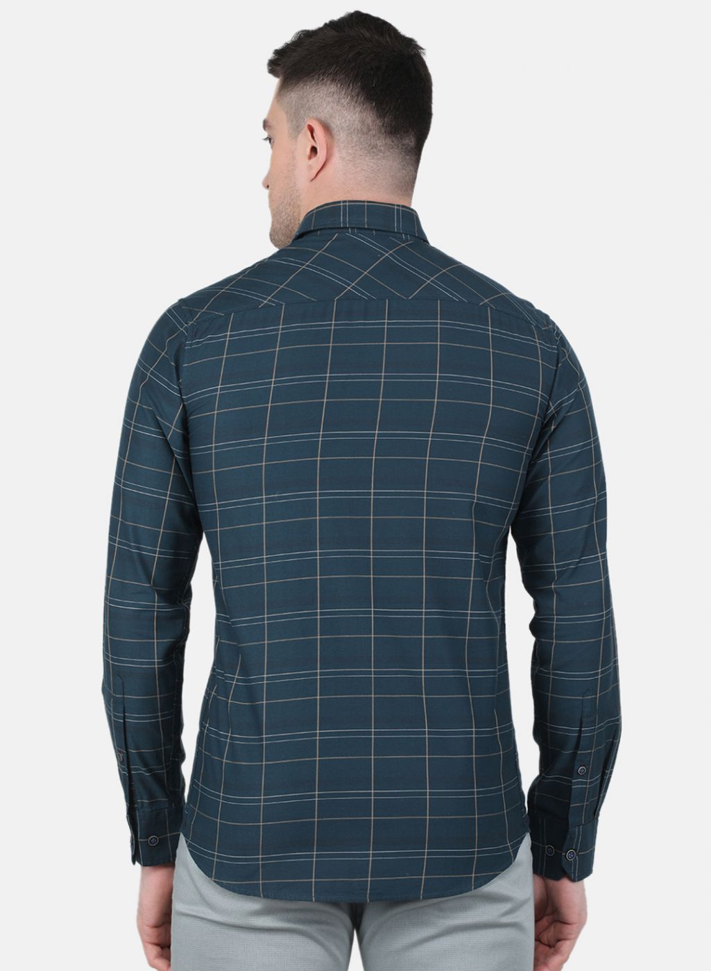 Men Green Check Shirt