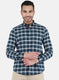 Men NAvy Blue Check Shirt