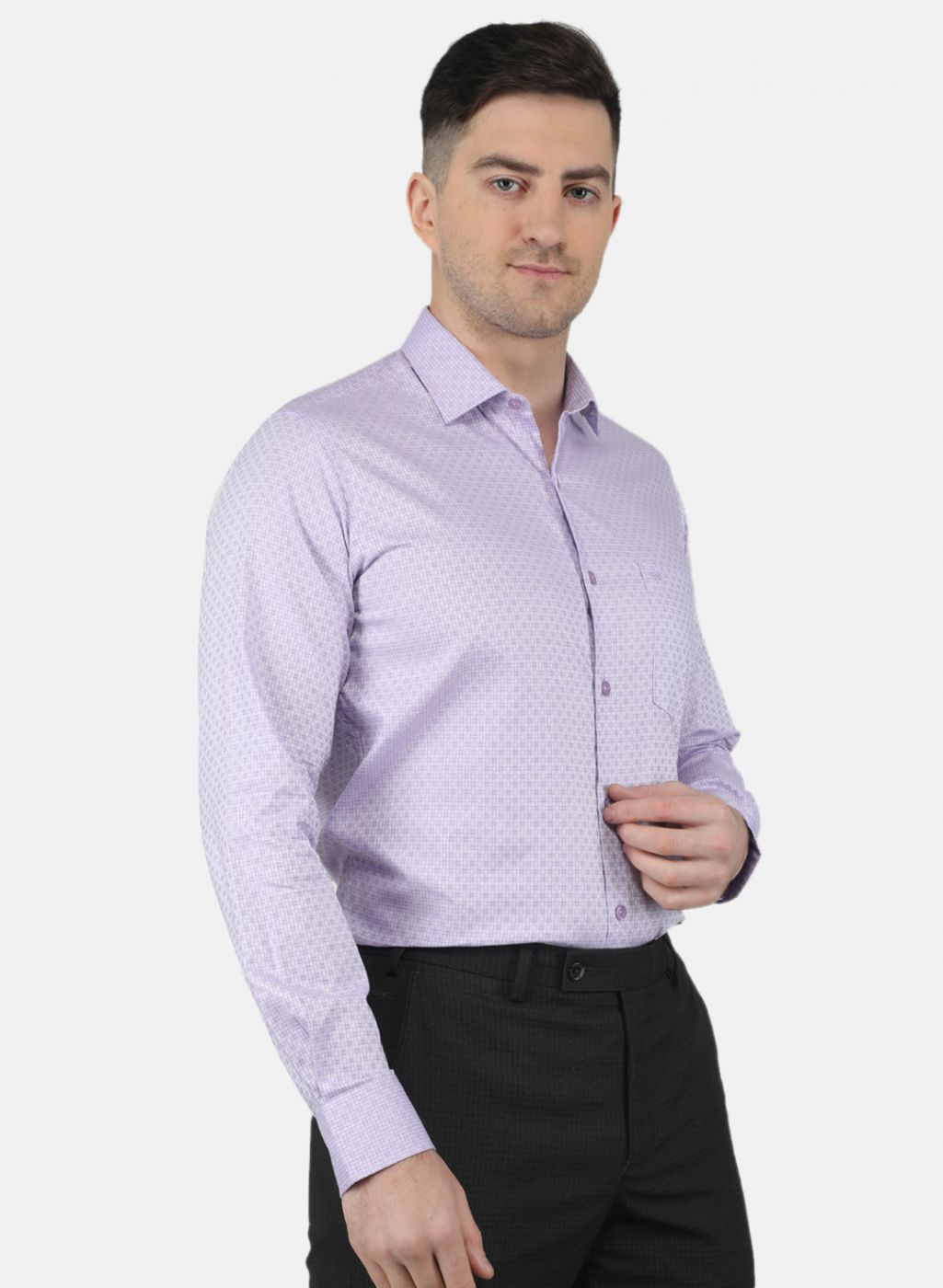 Men Purple Check Shirt