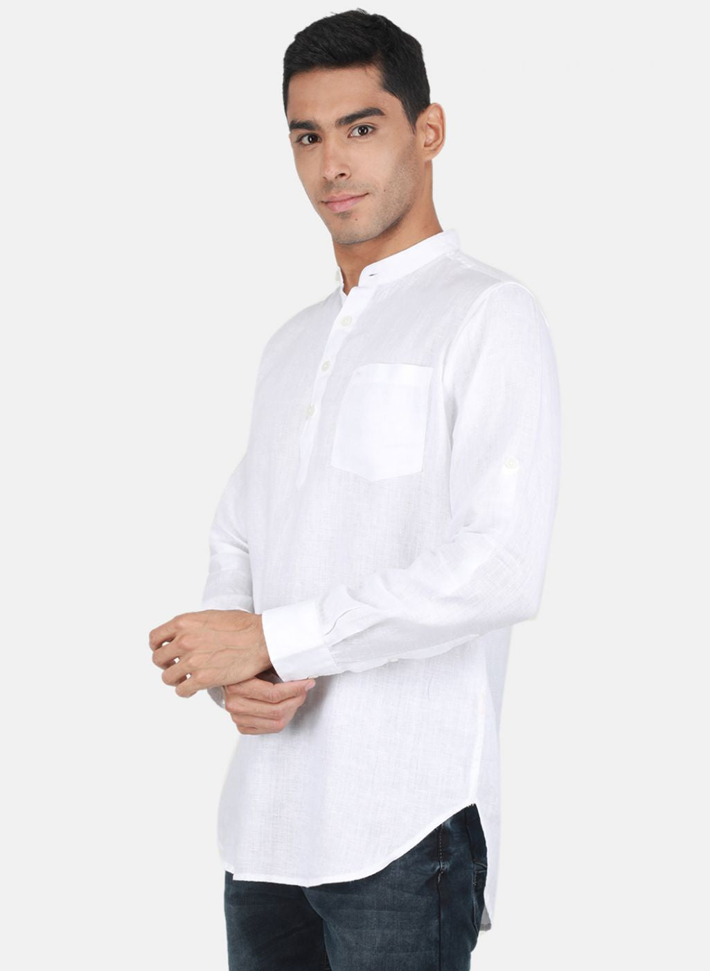 Men White Printed Shirt