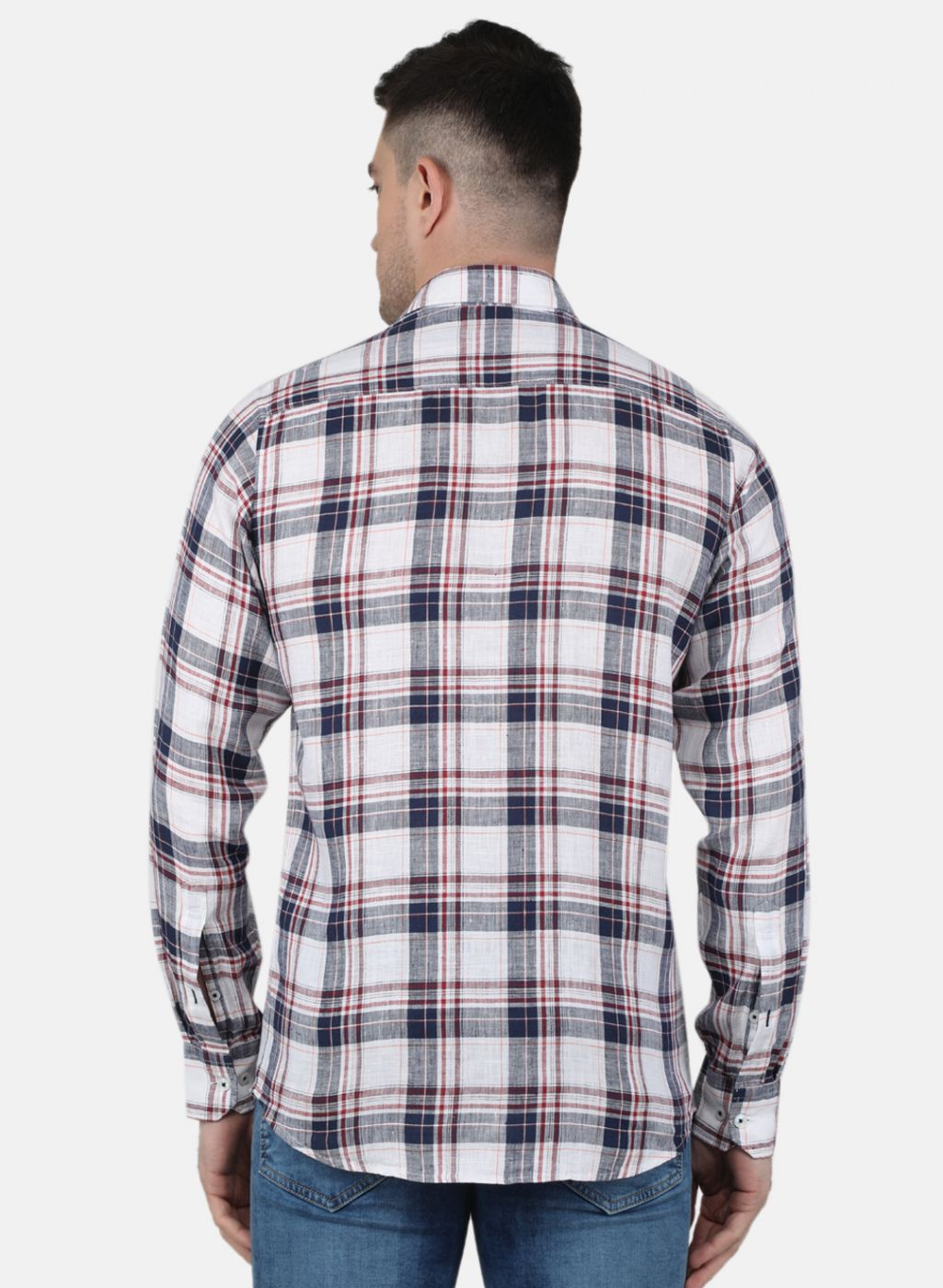 Men NAvy Blue Check Shirt