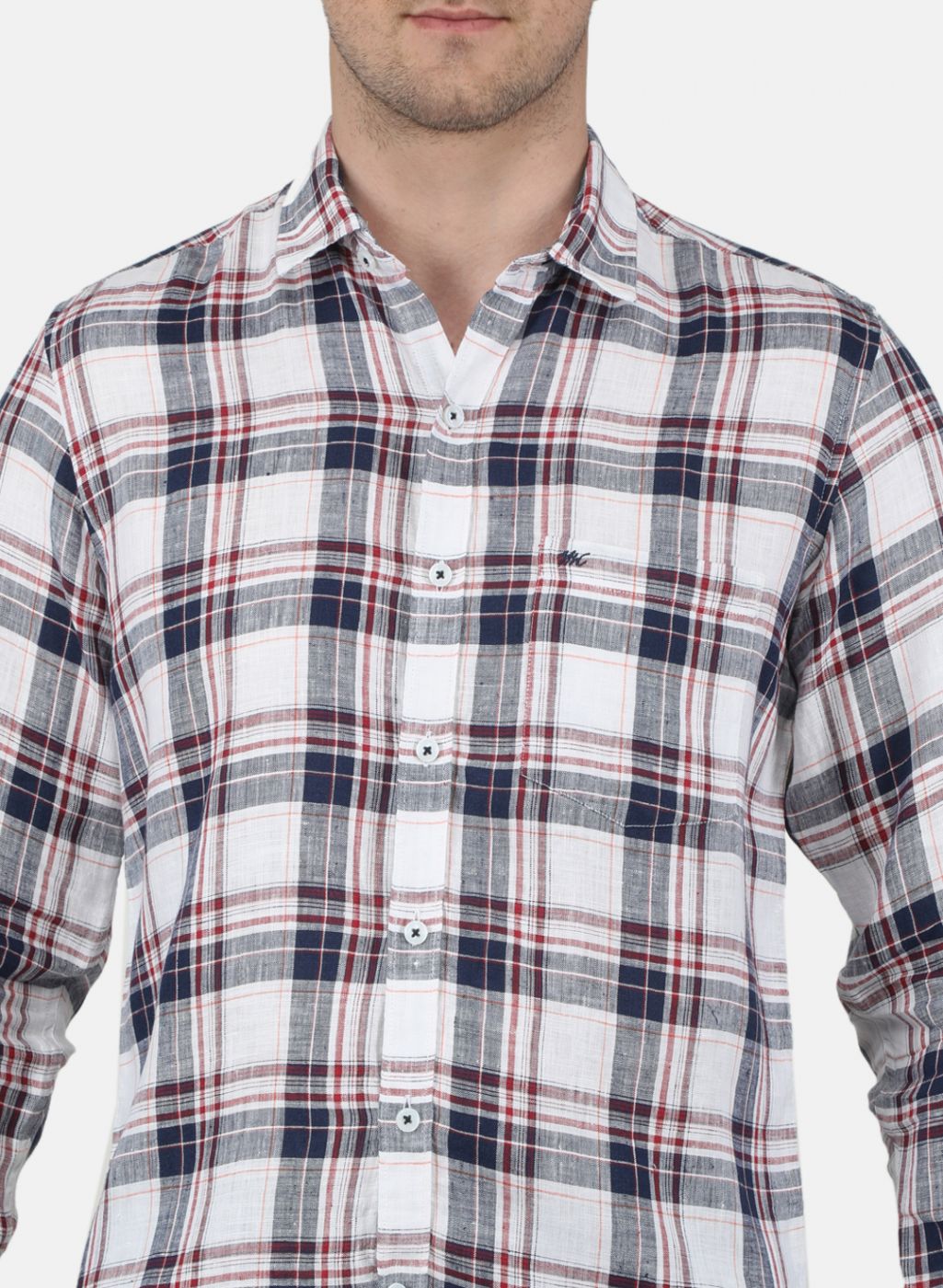 Men NAvy Blue Check Shirt