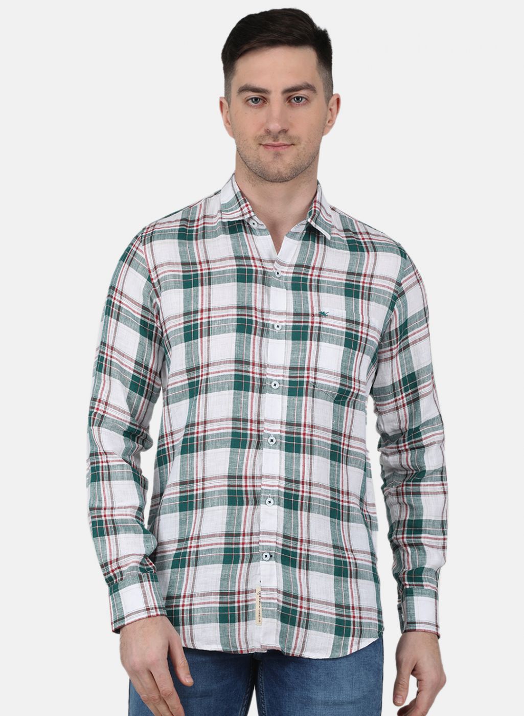 Men Green Check Shirt