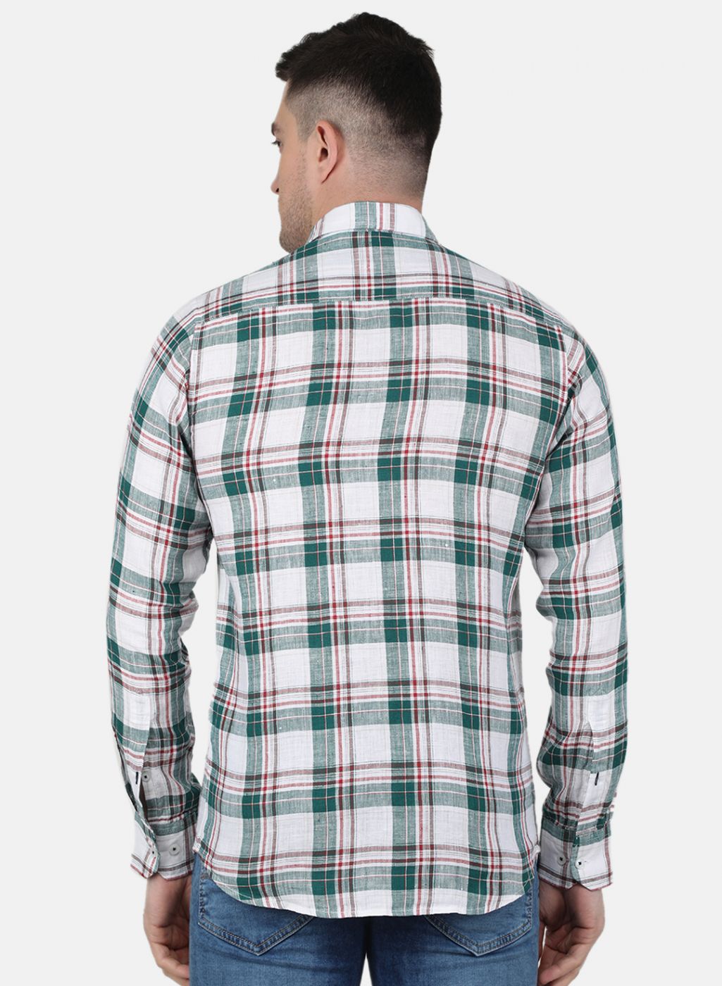 Men Green Check Shirt