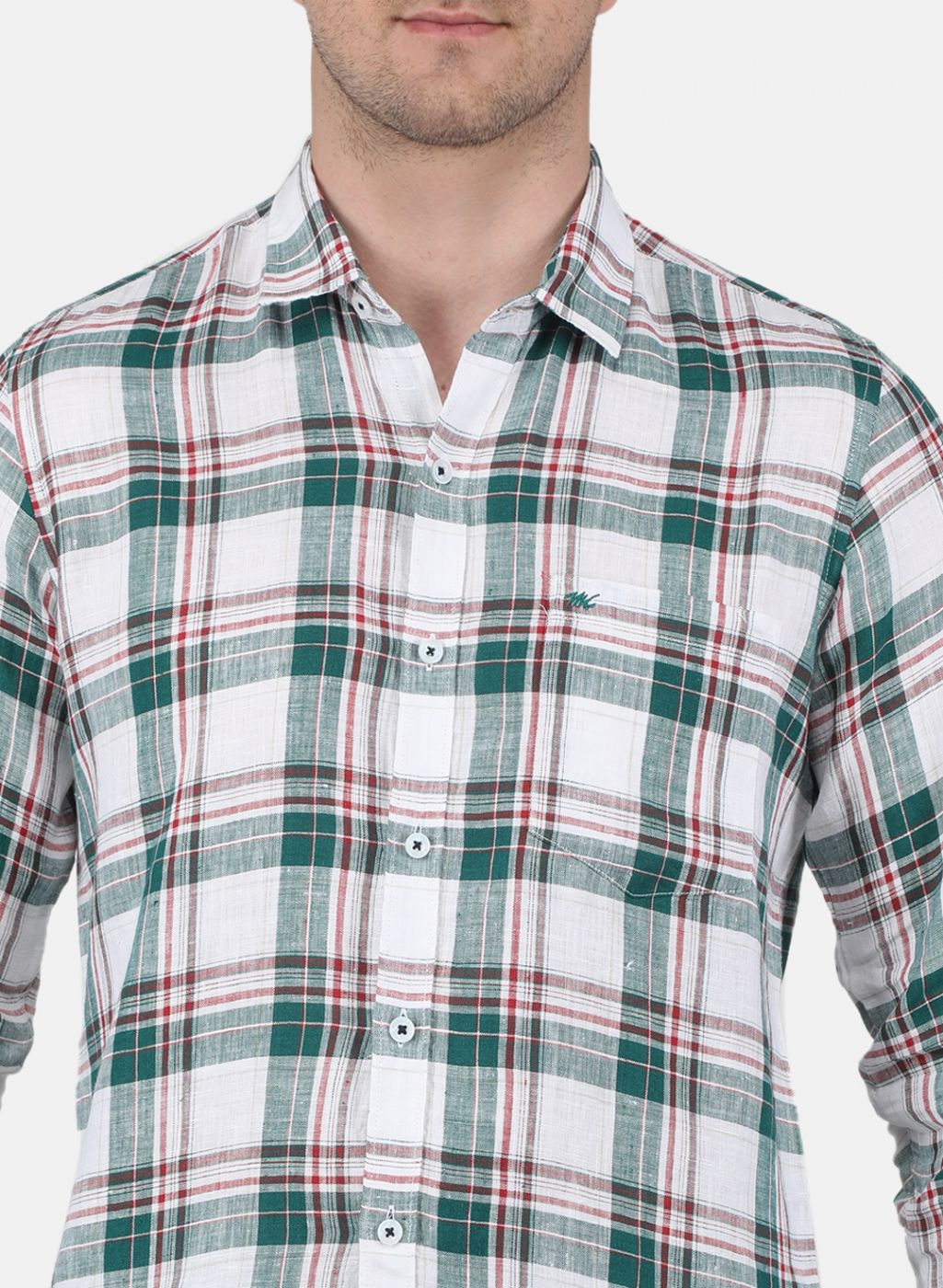 Men Green Check Shirt