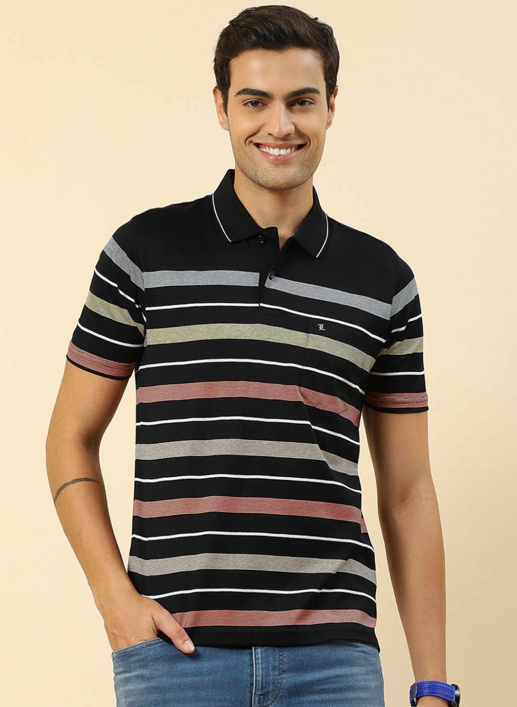 Men Black Stripe Shirt