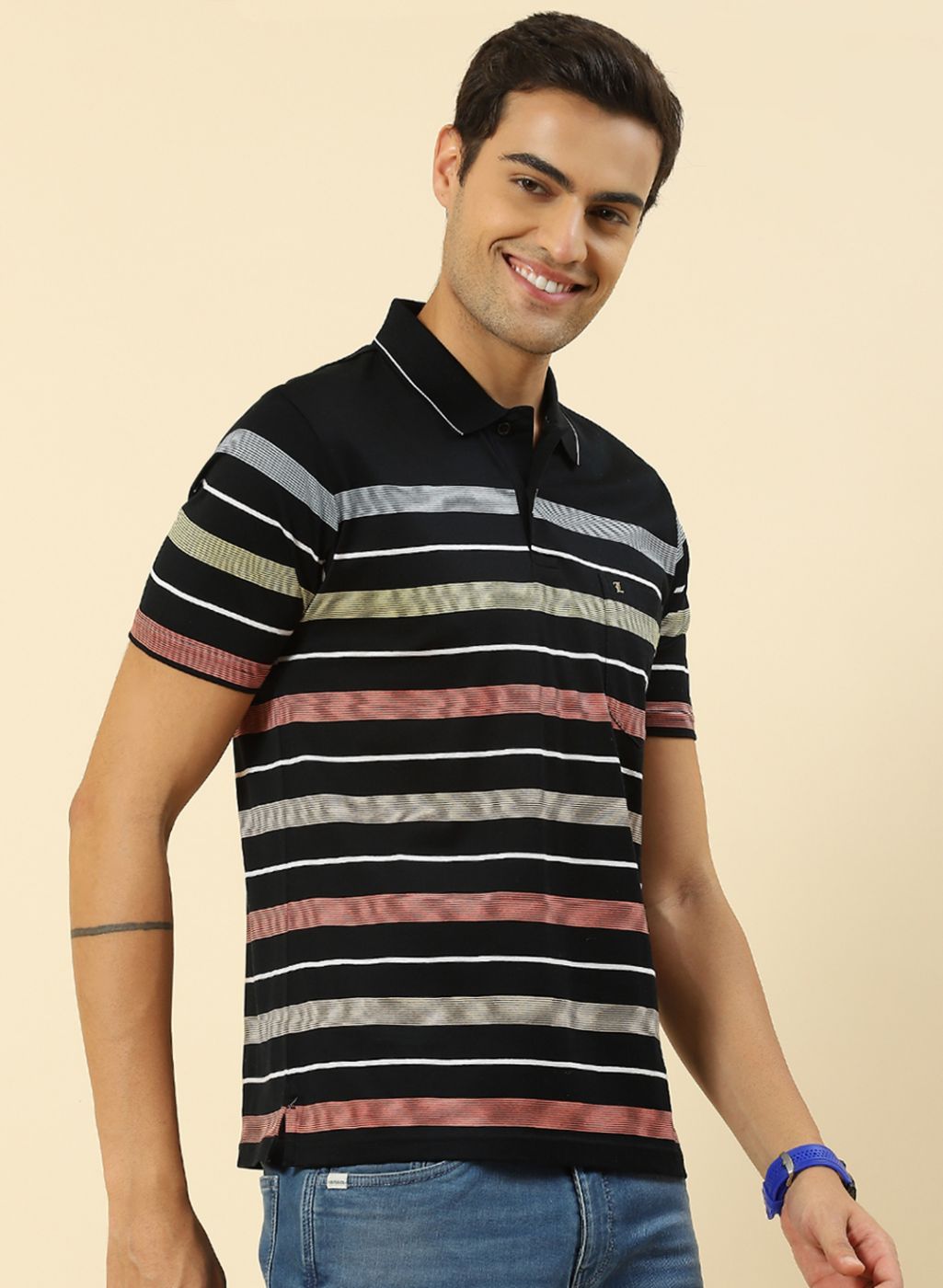 Men Black Stripe Shirt