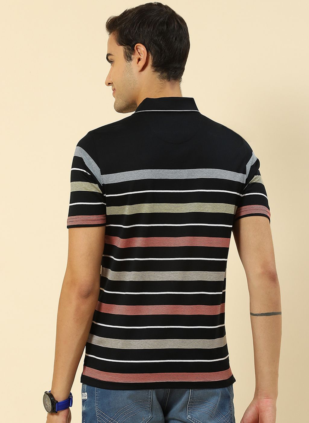 Men Black Stripe Shirt