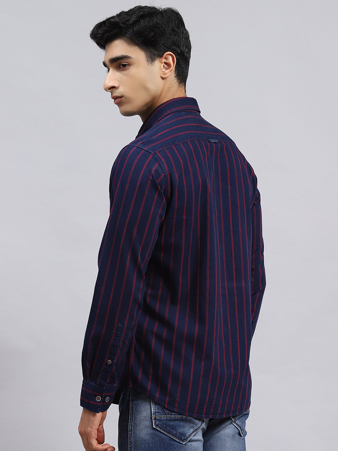 Men Red Stripe Shirt