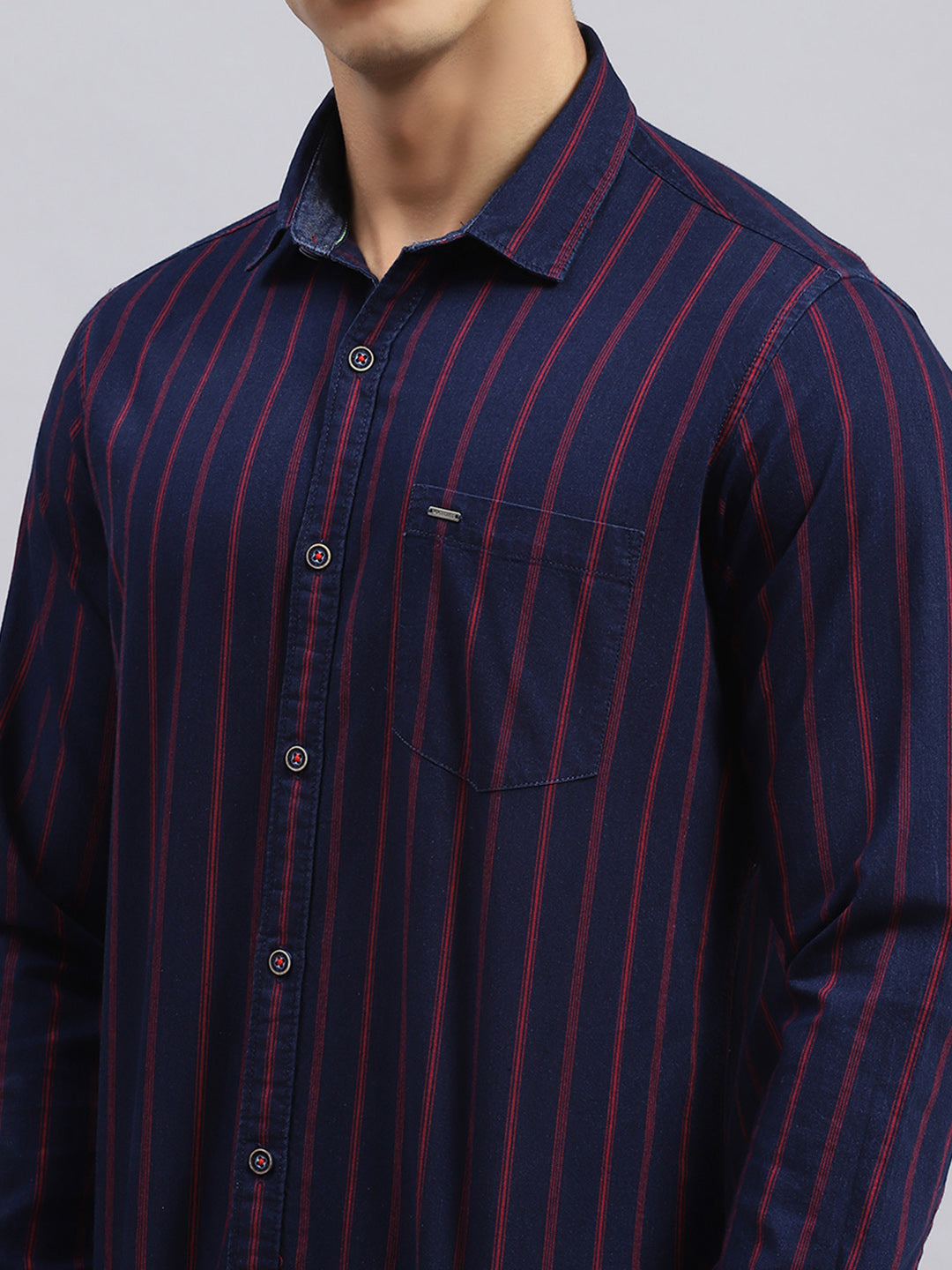 Men Red Stripe Shirt