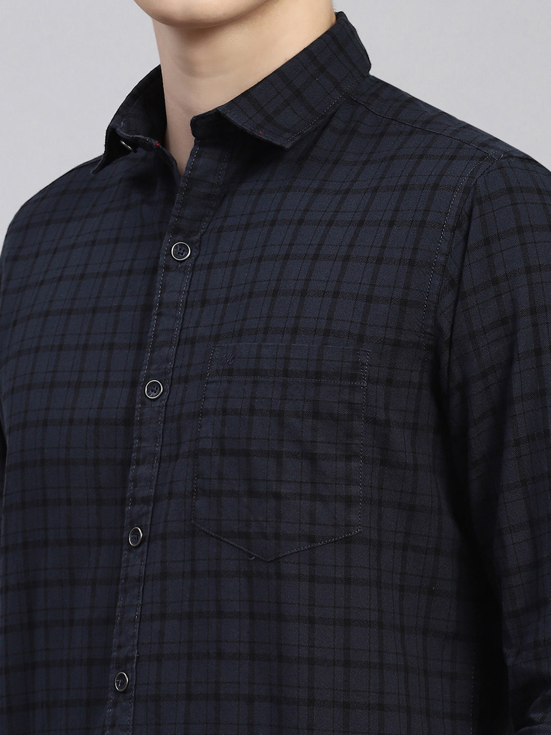 Men Grey Check Shirt