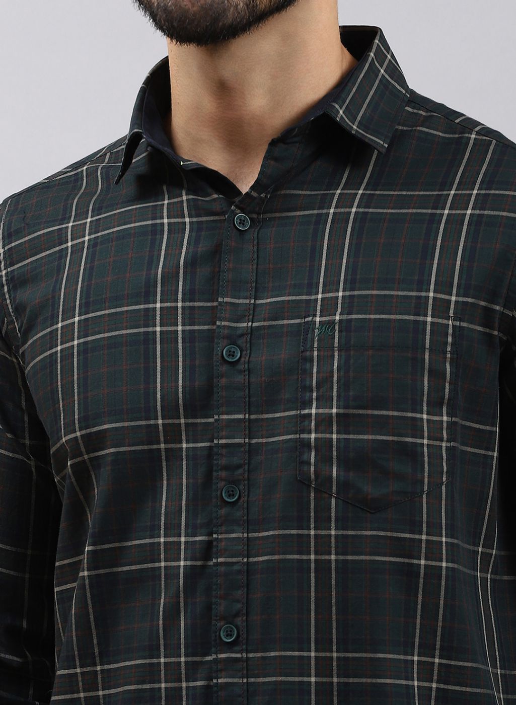 Men Maroon Check Pure Cotton Shirt