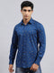 Men Navy Blue Printed Shirt