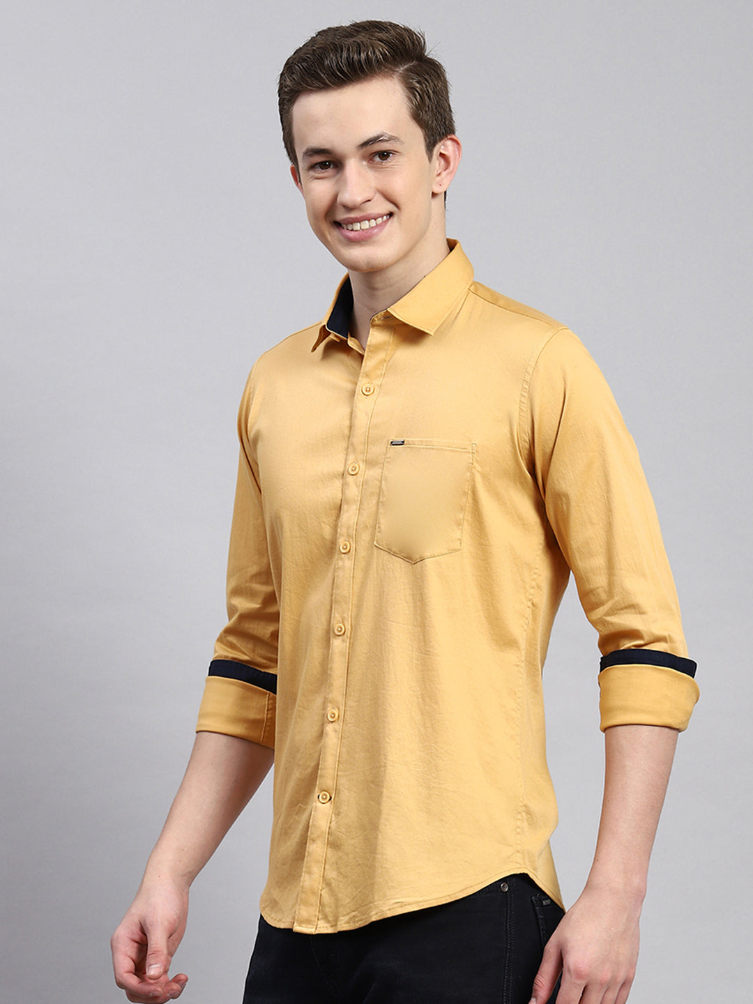 Men Yellow Printed Shirt