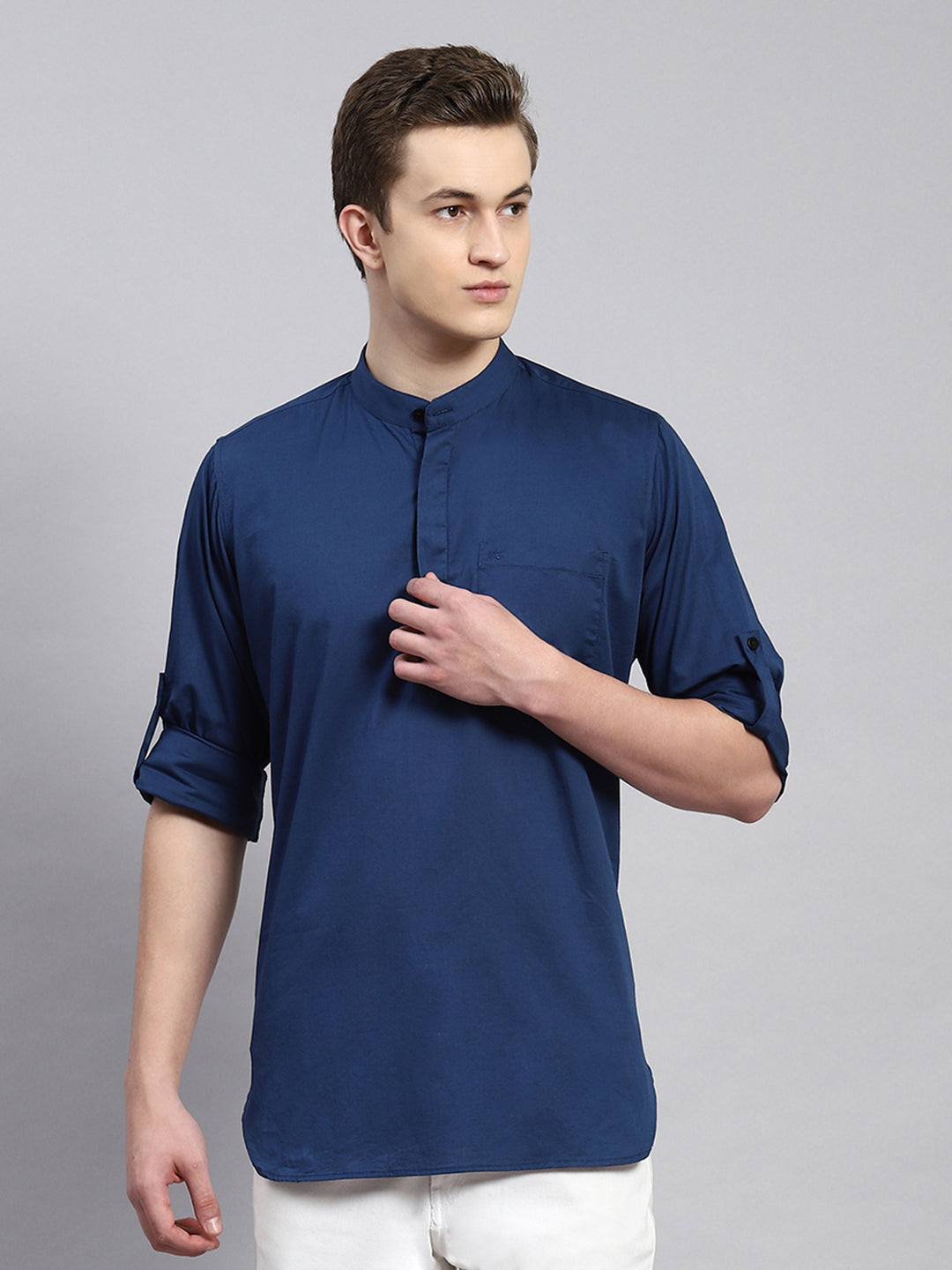 Men Blue Solid Shirt