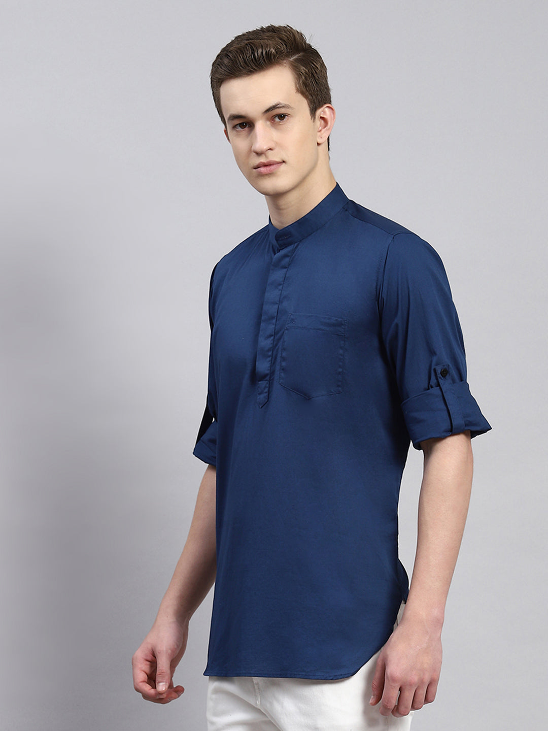 Men Blue Solid Shirt