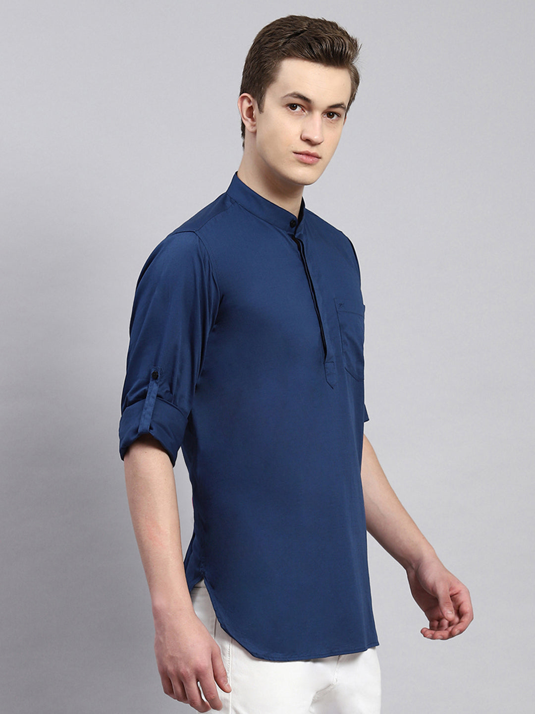 Men Blue Solid Shirt