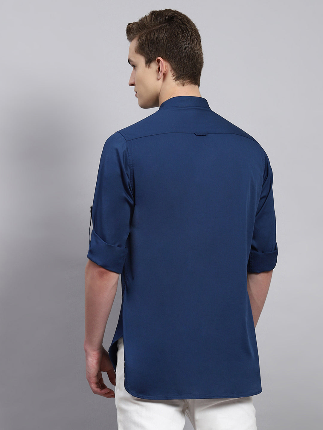 Men Blue Solid Shirt