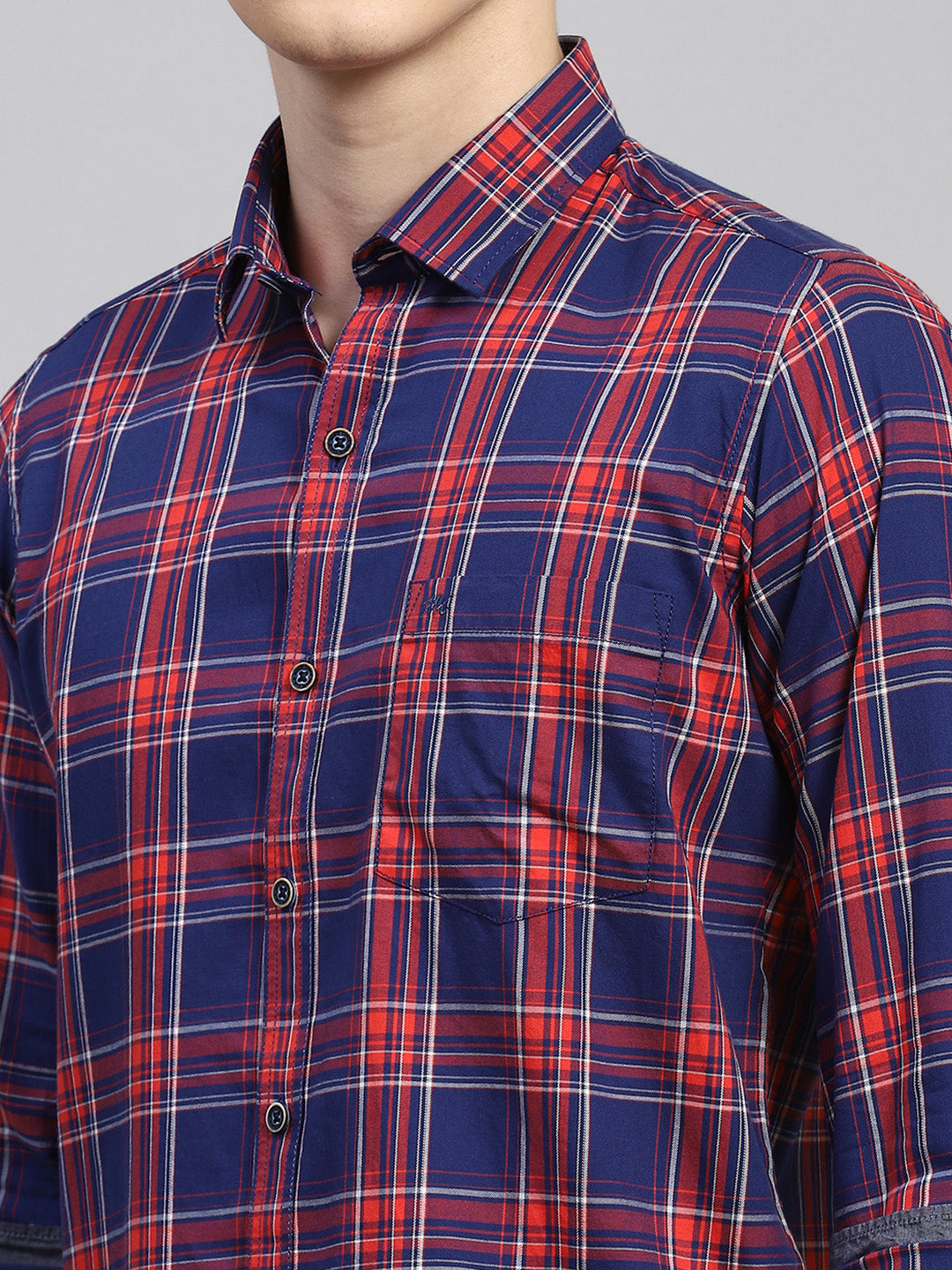 Men Red Check Shirt