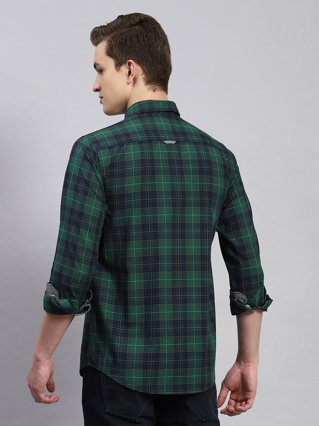 Men Green Check Shirt