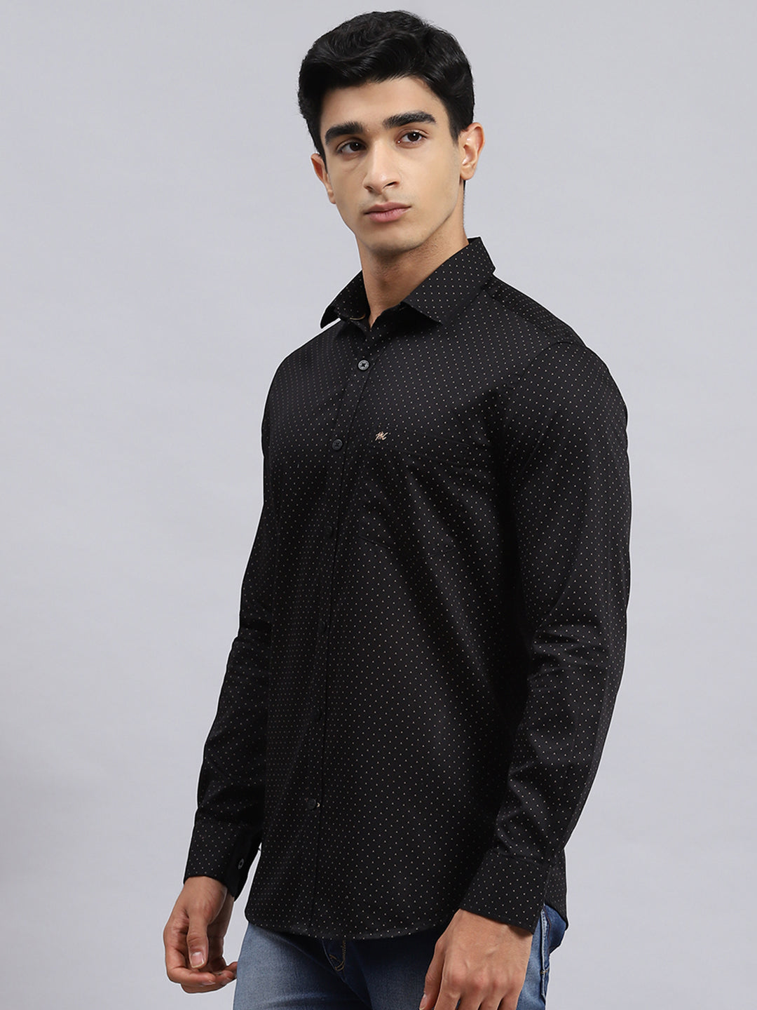 Men Black Printed Shirt